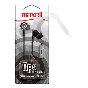 AUDIFONO MAXELL 348120 HANDSFREE IN-TIPS IN STEREO BUDS W/MIC BLACK