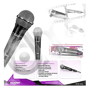 MICROFONO ALAMBRICO SOUL MX601 CABLE 3M - MAXTRON
