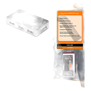 PUERTO HUB USB 2.0 AT1000 4PUERTOS - ASTROM