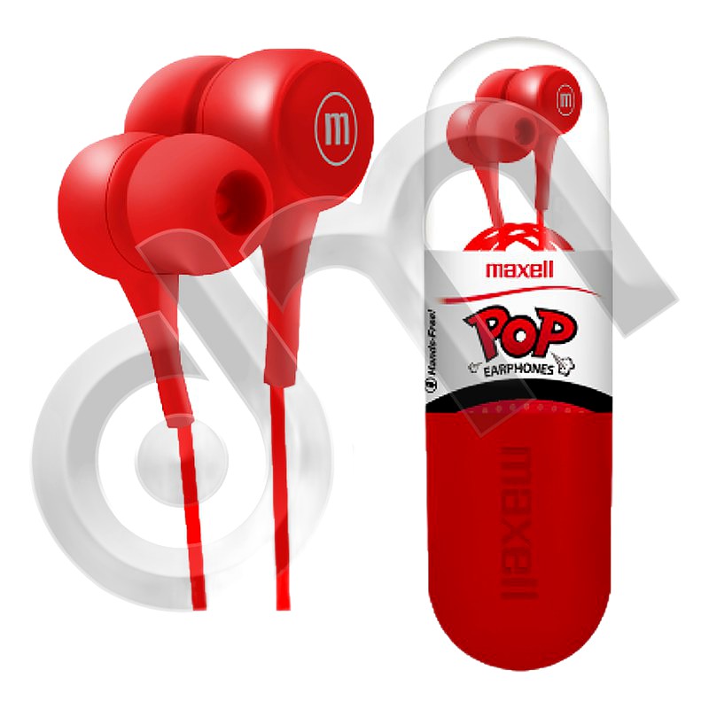 AUDIFONO MAXELL 348442 IN-POP IN EAR STEREO BUDS - RED