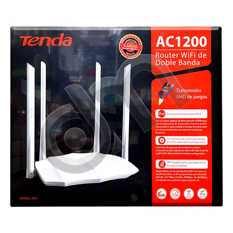 ROUTER INALAMBRICO TENDA AC5 - AC1200 HIGH POWER