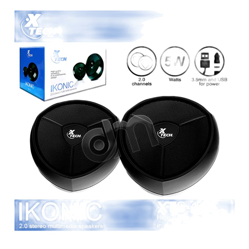 PARLANTE 2.0 IKONIC XTECH XTS-111 SPEAKERS USB 5W - BLACK