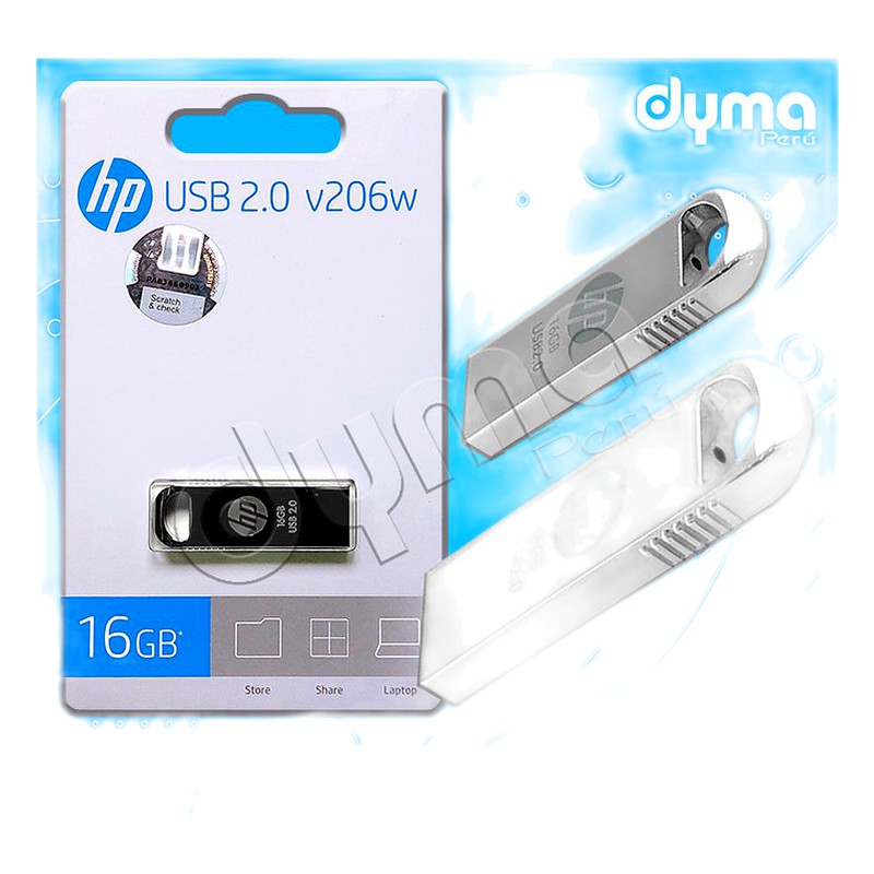 MEMORIA USB 16GB HP V206W - METAL