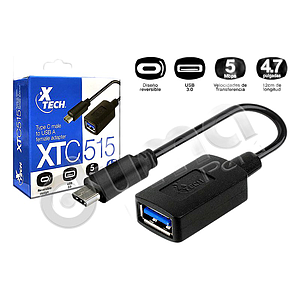 CABLE ADAPTADOR DE DATOS TIPO-C MACHO A USB 3.0 A HEMBRA XTECH XTC-515