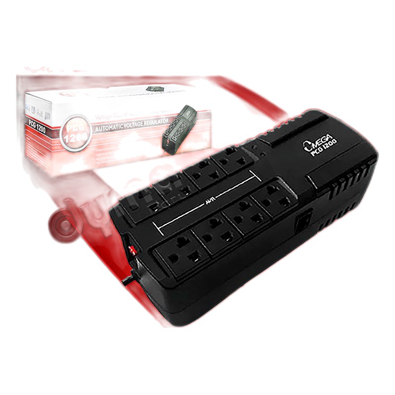 ESTABILIZADOR OMEGA 4BK212 PCG1200 8 TOMAS RED LED