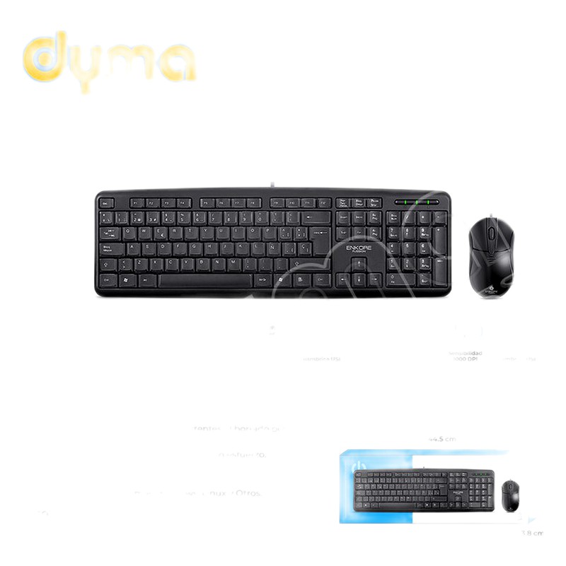 KIT TECLADO Y MOUSE USB, ESTANDAR, FUSSION ENT502 - ENKORE