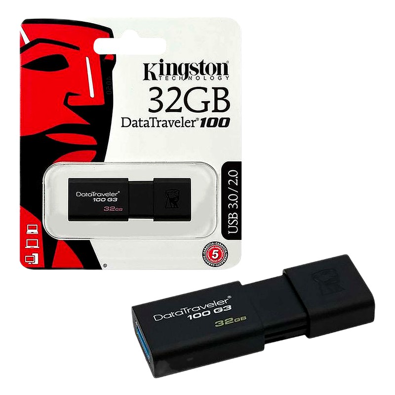 MEMORIA USB 32GB KINGSTON DT100G3 3.0 - BLACK