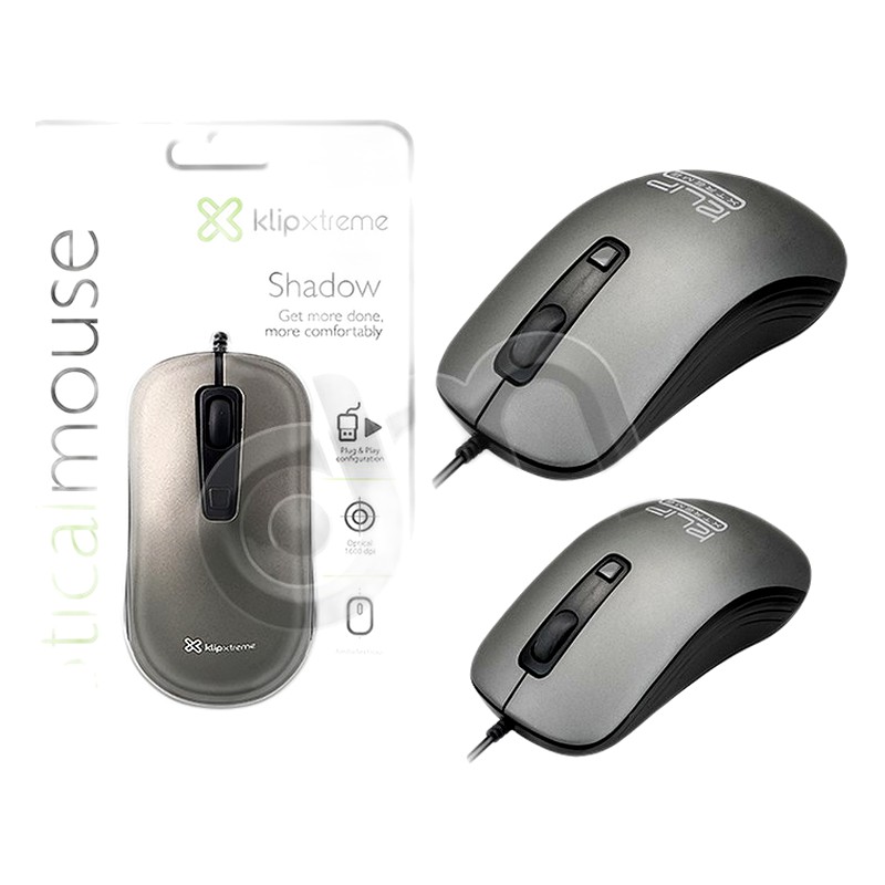 MOUSE KLIP XTREME KMO-111, USB 1600DPI- GRIS