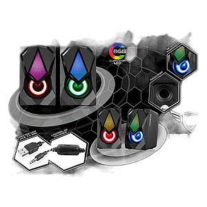 PARLANTE 2.0 CORSAIR MIC S309 RGB LED USB 12W - MICRONICS