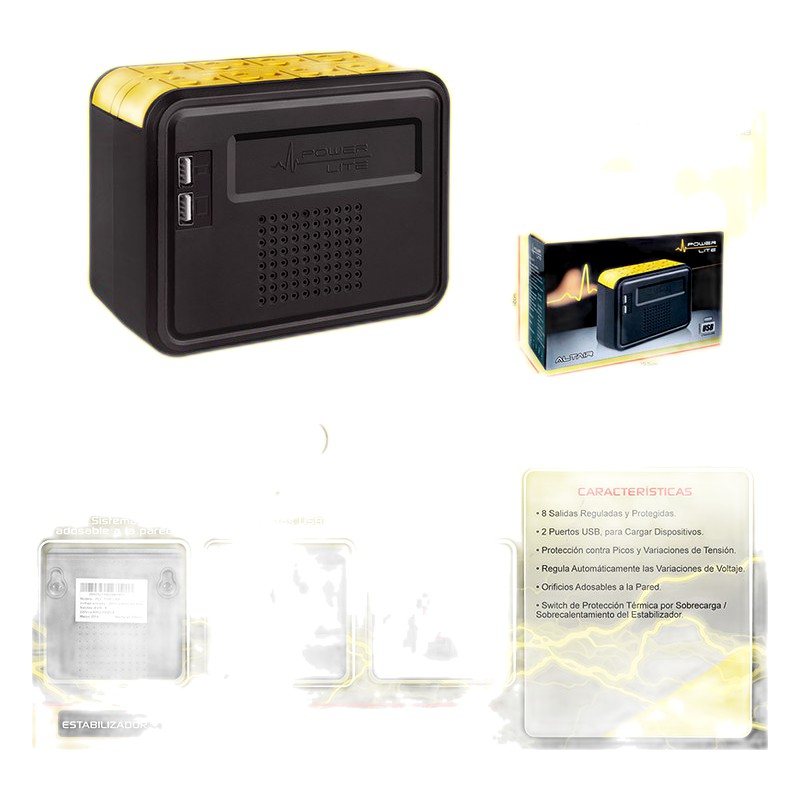 ESTABILIZADOR ALTAIR PLI1100 1000W 8SALIDAS - POWER LITE