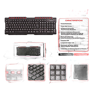 TECLADO MULTIMEDIA USB PRINCE CYB K212 - CYBERTEL