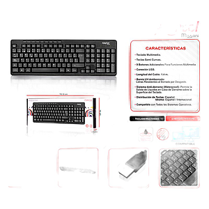 TECLADO MULTIMEDIA USB MISSONI CYB K203 - CYBERTEL