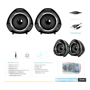 PARLANTE 2.0 RHAPSODY GRY MIC S315G USB 12W - MICRONICS