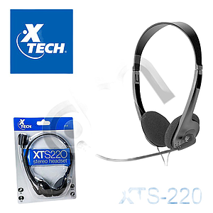 AURICULAR CON MICROFONO XTECH XTS-220 CONTROL VOL. - BLACK