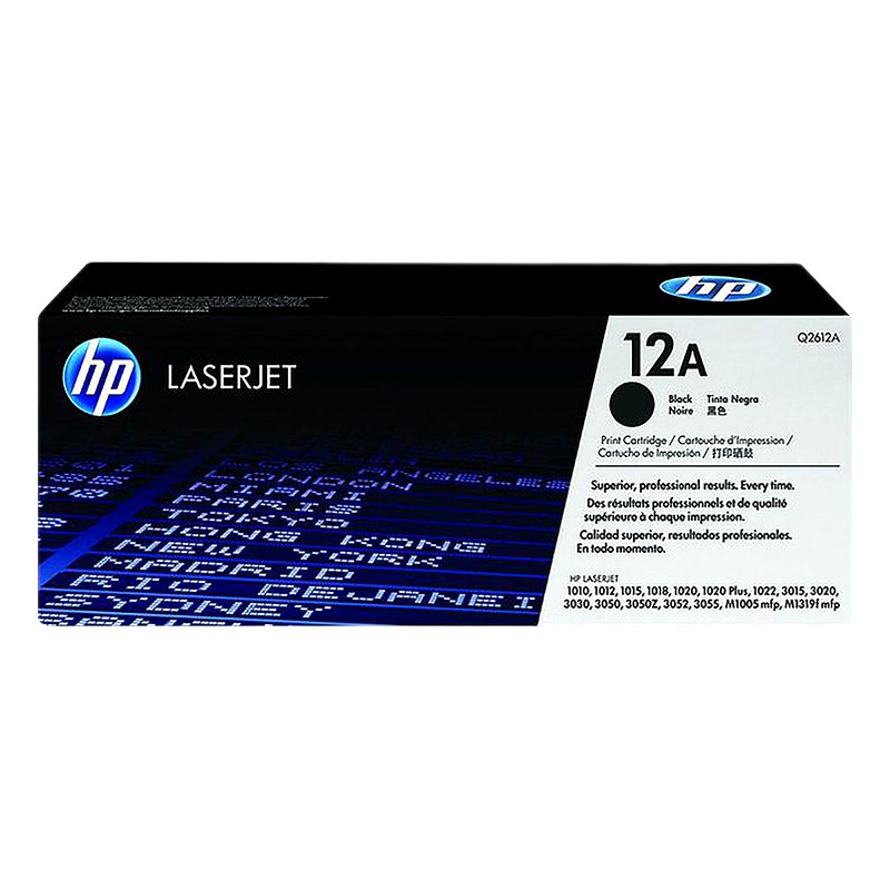 TONER HP 12A (Q2612A) ORIGINAL LASERJET 1010,1020,1022,3015 - NEGRO (2000 PAG)