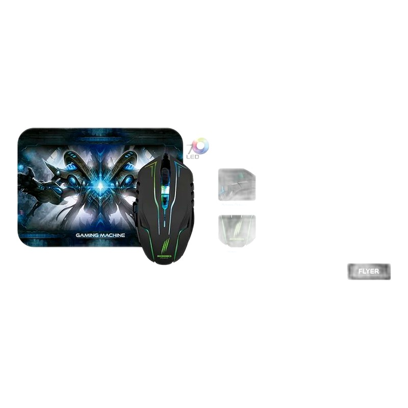 KIT MOUSE+PAD GAMER PREDATOR MIC MT1807 USB 7LEDS 3200DPI - MICRONICS
