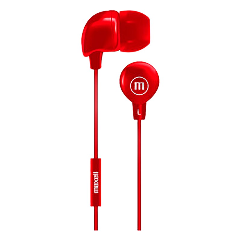 AUDIFONO MAXELL 347947, HANDSFREE, IN-BAX W/MIC - RED